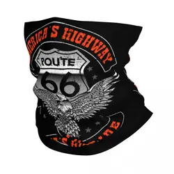 Custom Ride The Route 66 Bandana Neck Warmer Winter Ski Hiking Scarf Gaiter Biker Motorcycle Cruise America Highway Face Cover