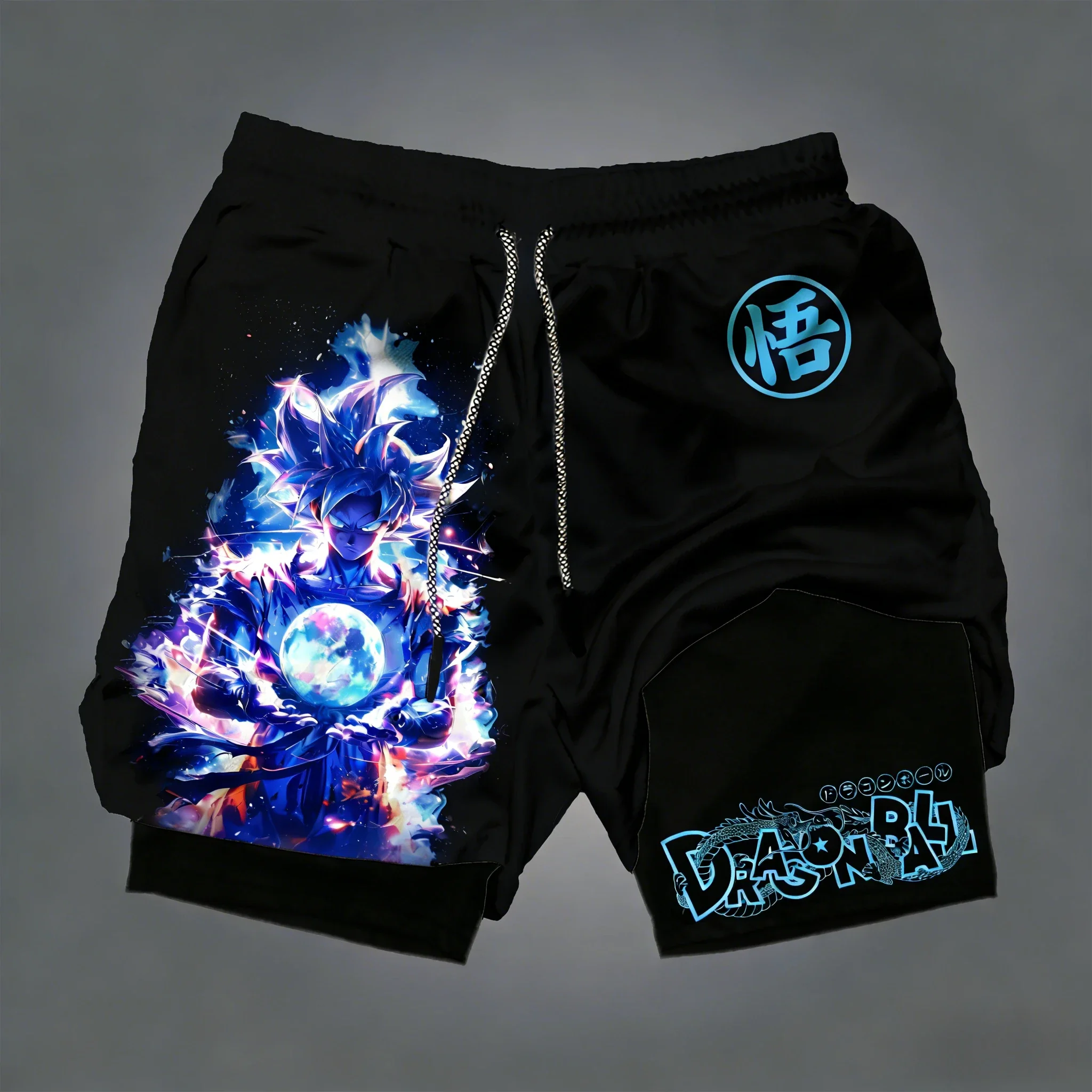 

2026 Summer Men's Dragon Ball Goku Ultra Instinct Graphic Athletic Shorts Fast Dry Soft Fabric Y2K Streetwear for Gym & Vacation