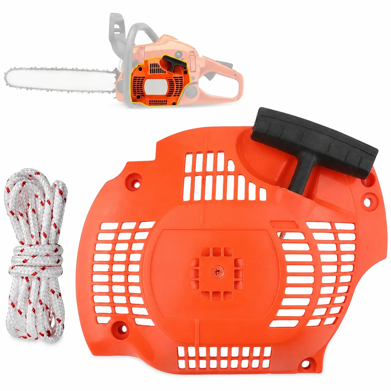 Pull Start Recoil Starter Assembly for Husqvarna 445 445E 445 II Chainsaw Replacement Part Replaces 544071604 544071602 Fits 450