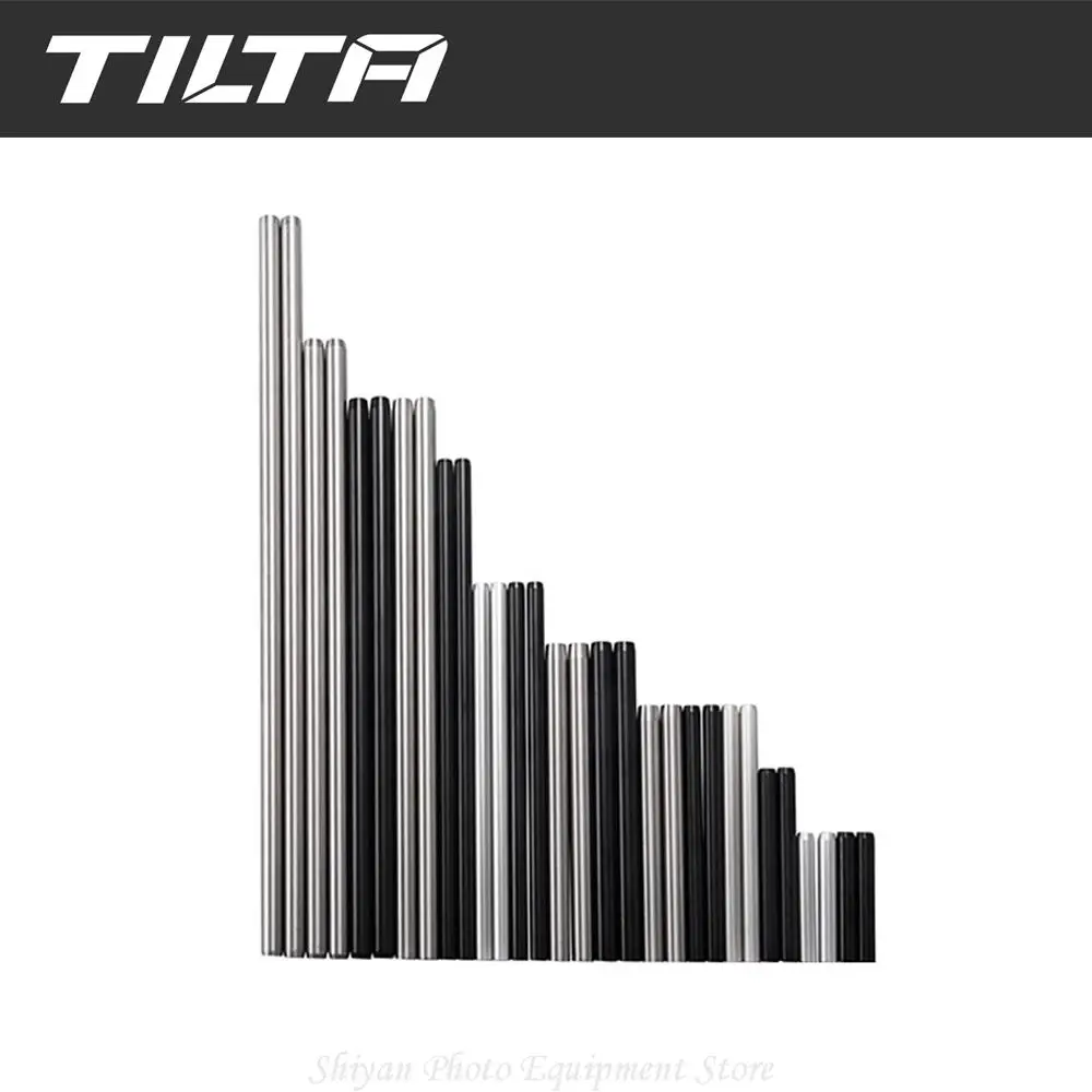 TILTA 2 pz x R15-100-B 15 mm aste in lega di alluminio 100/150/200/300mm per sistema di aste per binario per fotocamera Dslr una coppia nero argento