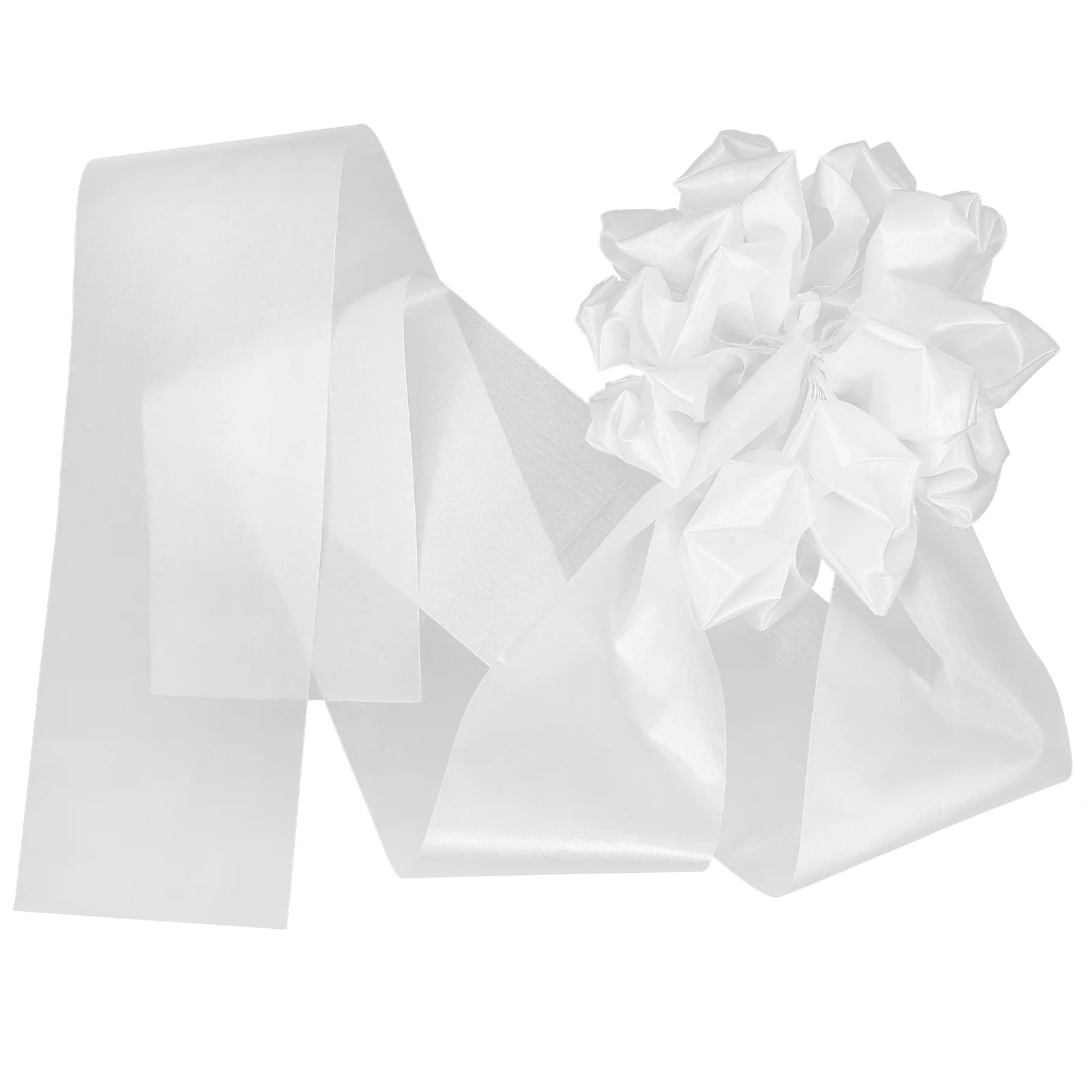 

Oversized Decorations White Satin Ribbons Elegant Fabric Ribbon Flower Decoration Diy Tulle Swag Wedding Chair Decor Car Flower
