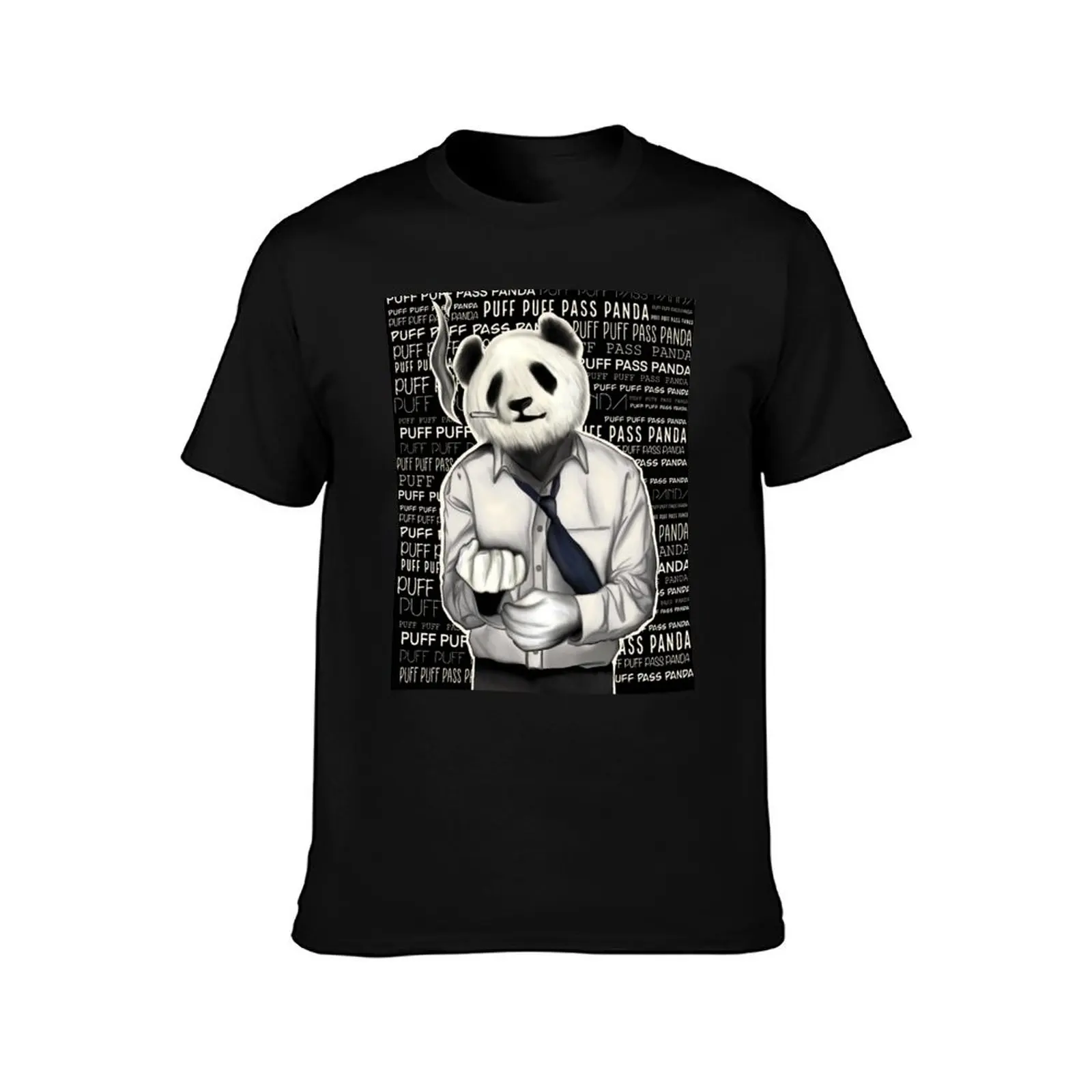 Puff Puff Pass Panda Happy 420 Kiffer Business motif T-Shirt Plus Size Lightweight Tee Shirt T-Shirt