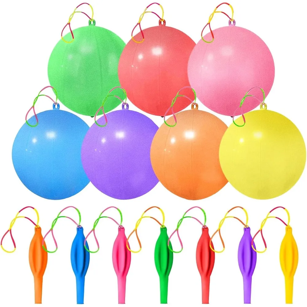 

Punch Balloons,25 Pack Punching Balloons, 7 Color Punching Balloon Heavy Duty Party Favors with Rubber Band Handle for Birthday