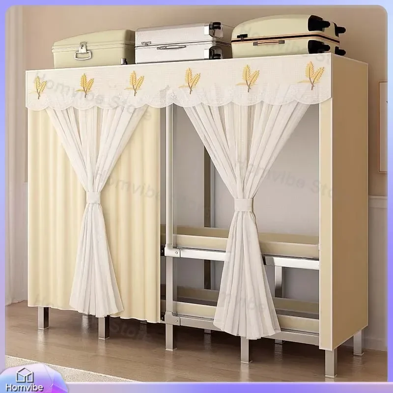 Foldable Wardrobe Closet Steel Frame Heavy Duty Portable Clothes Storage Organizer Cabinet Bedroom Furniture Easy Assembly