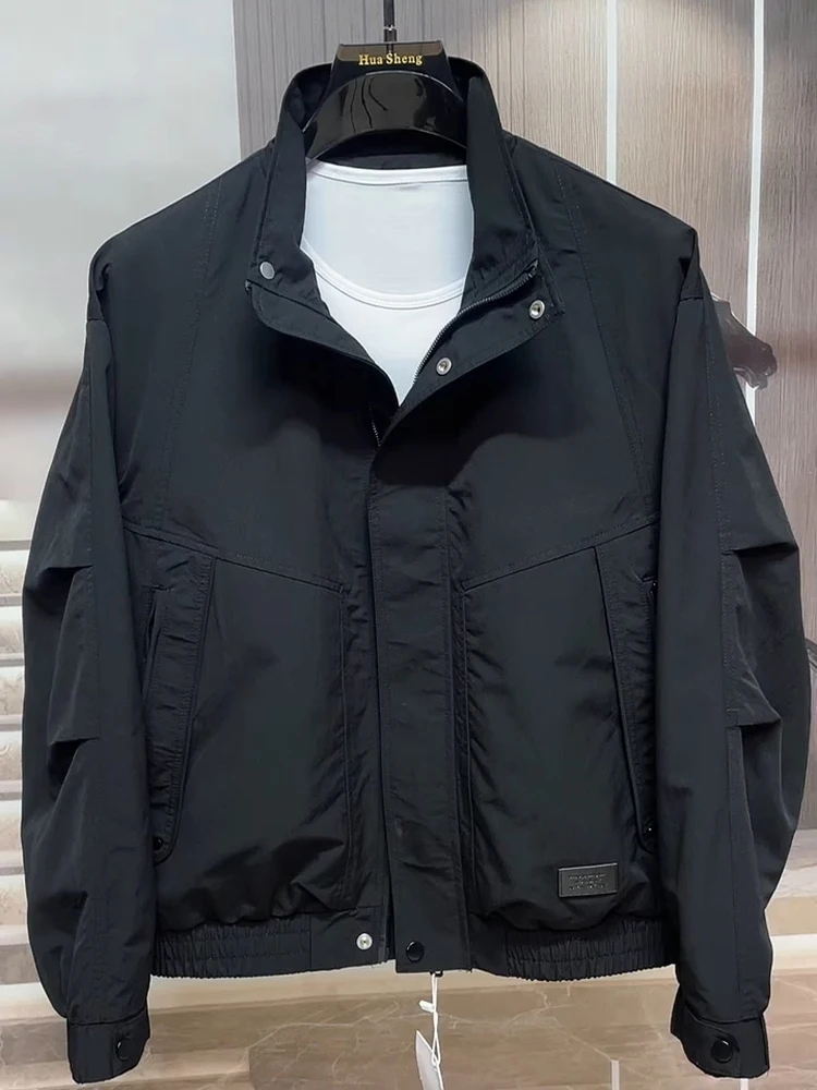 

Spring New Men's Stand Collar Jacket Coat Stylish Versatile High Quality Cool Personality Standard Fit Casual Style Antimicro...
