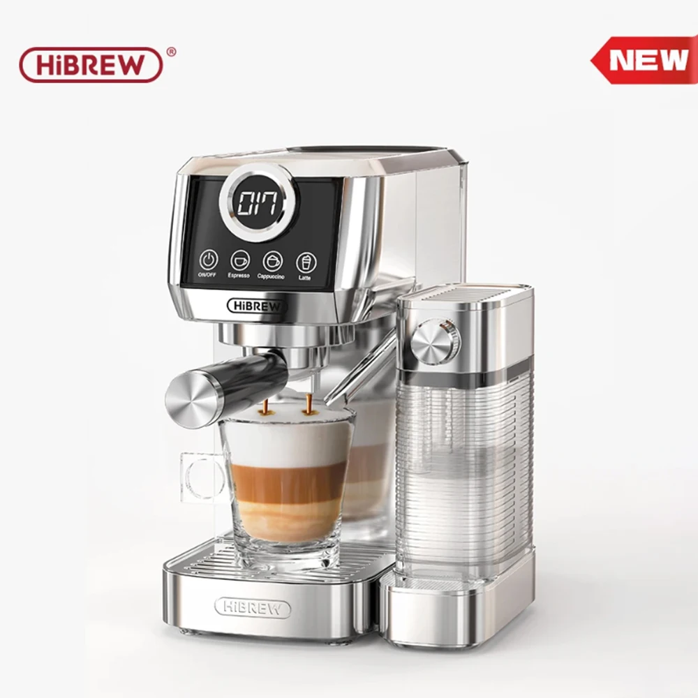 HiBREW  3 in 1 Semi Automatic Espresso Cappuccino Latte Coffee Machine Automatic Milk Froth Ground Coffee Stainless Steels H13A