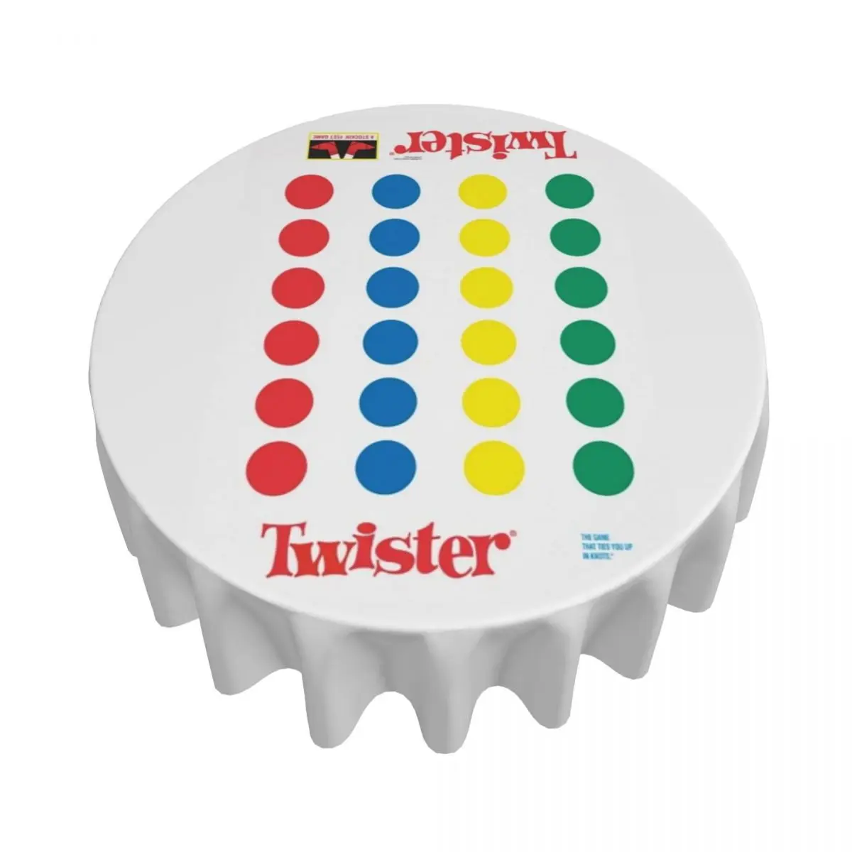 The Twister Game Blanket Waterproof Round Tablecloth Oilproof Table Cloth for Kitchen Events Dining Table Cover 60 inches