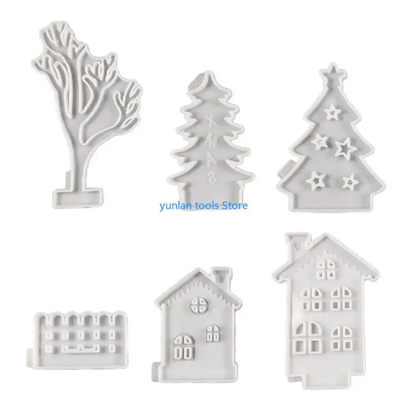 

50LB 6Pcs Christmas Theme Silicone Molds for Candle Holder Christmas Decorations Chocolates, Fondant, Epoxy Resin Craft