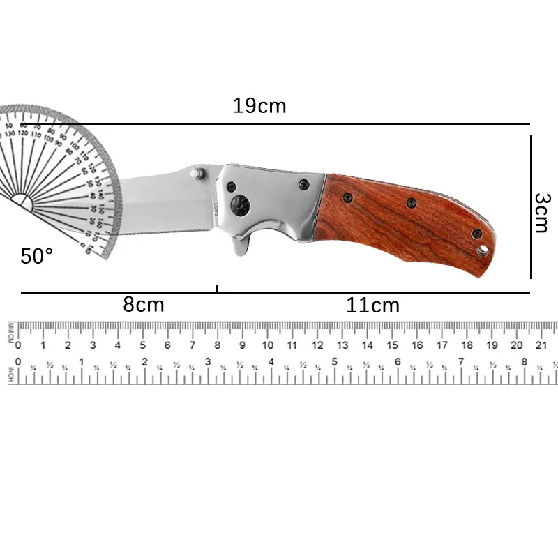 Outdoor Portable Da51 Portable Foldableing Knife Camping Style Mountaineering Portable Multi-Purpose Wooden Handle Tactical Camping Style