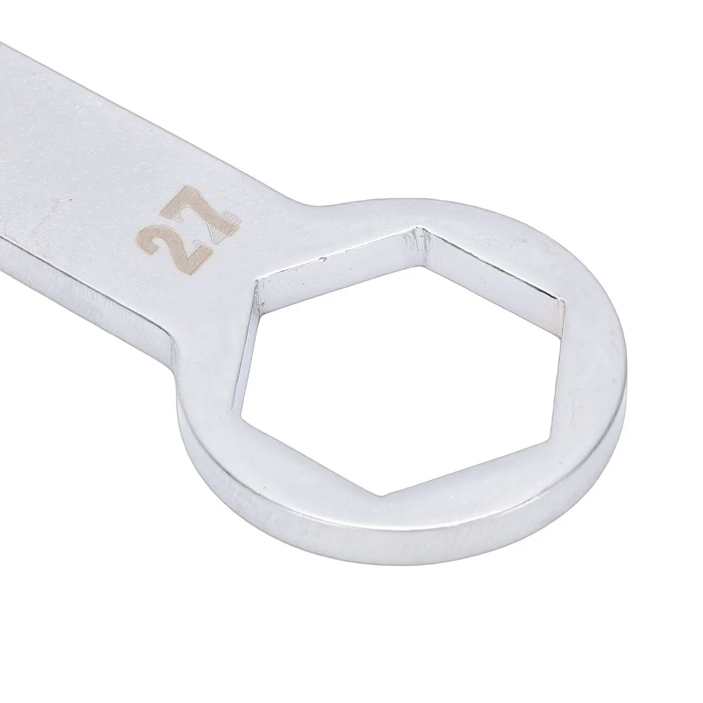 Dual Size Combo Axle Wrench Anti-Rust Universal Motorcycle Axle Wrench 27mm x 32mm Hand Tool Wrench Remove Oil Pan Drain Bolt