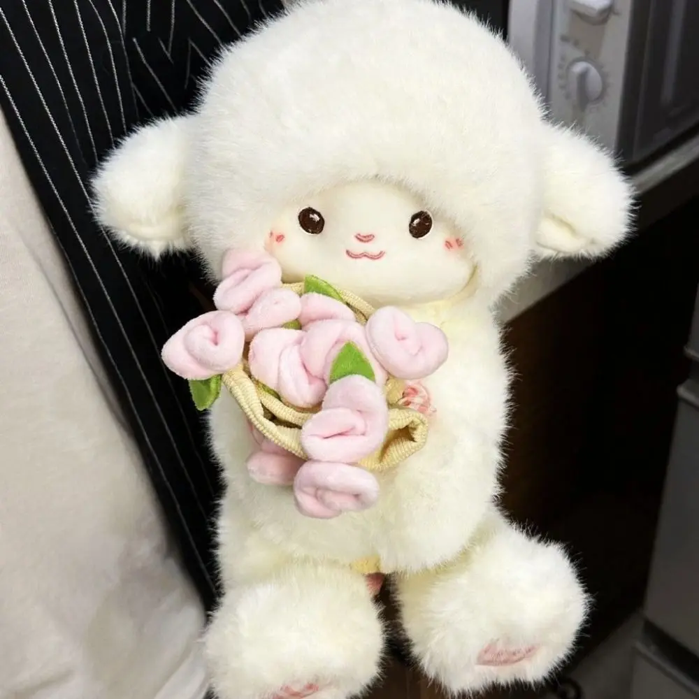 

Creative Soft Plush Sheep Doll Small Anime Rose Bouquet Doll Magnetic Hugging Lamb Kids