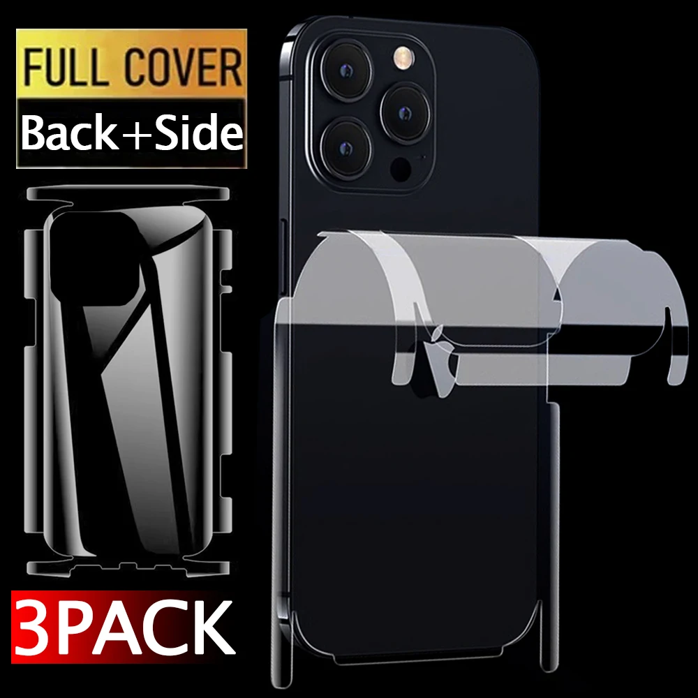 Frame Hydrogel Film for IPhone 16 Pro Max Back Screen Protector Full Cover Back Side Protective Films for IPhone 16 15 14 13 12