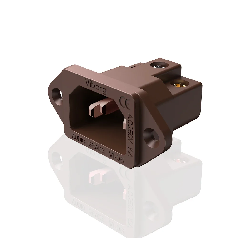 Viborg VI-06CC 퓨어 레드 구리 IEC AC 인렛, IEC 소켓 플러그, 오디오 등급