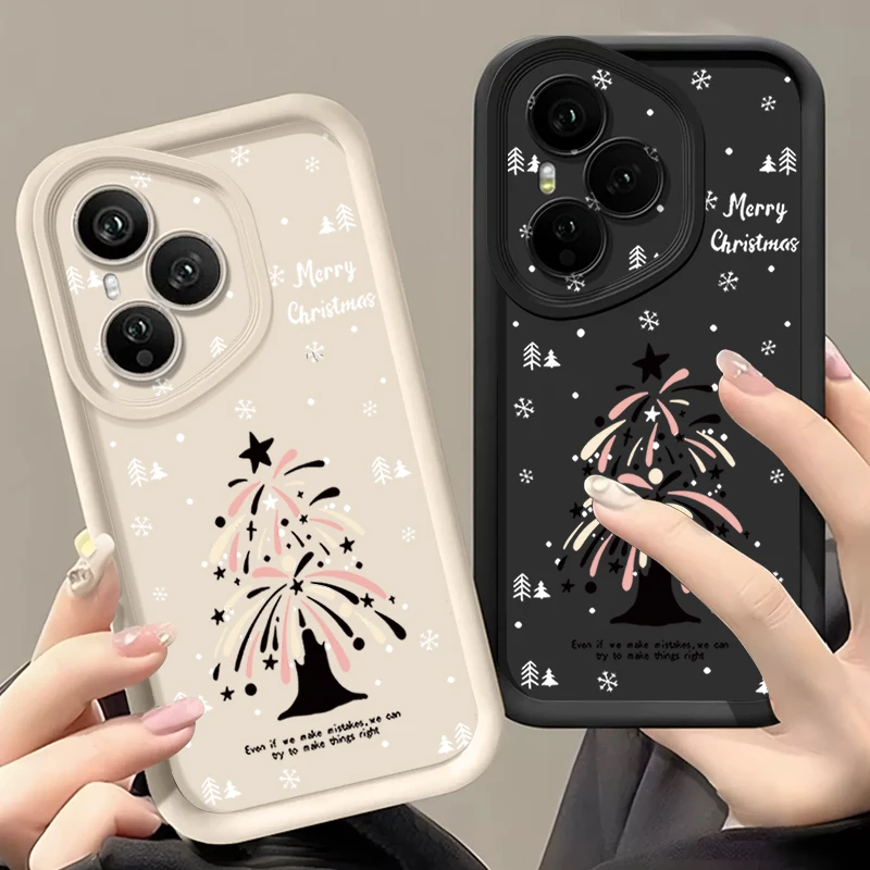 شجرة عيد الميلاد ندفة الثلج طباعة جراب هاتف ل الشرف 400 200 برو Magic7 لايت X8c X9c الذكية X6a X6b X6c للصدمات لينة غطاء من البولي يوريثان