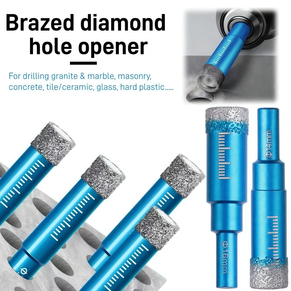 

Алмазная пайка, сухое сверло, фарфоровая чашечная пила, керамический мрамор, гранит, открывалка для плитки, кольцевая пила, резак 5-16 мм, круглый хвостовик