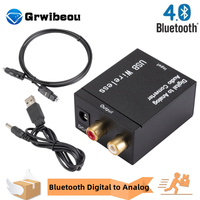 Digital to Analog Audio Converter Support Bluetooth Optical Fiber Toslink Coaxial Signal to R/L RCA  Audio Decoder SPDIF DAC