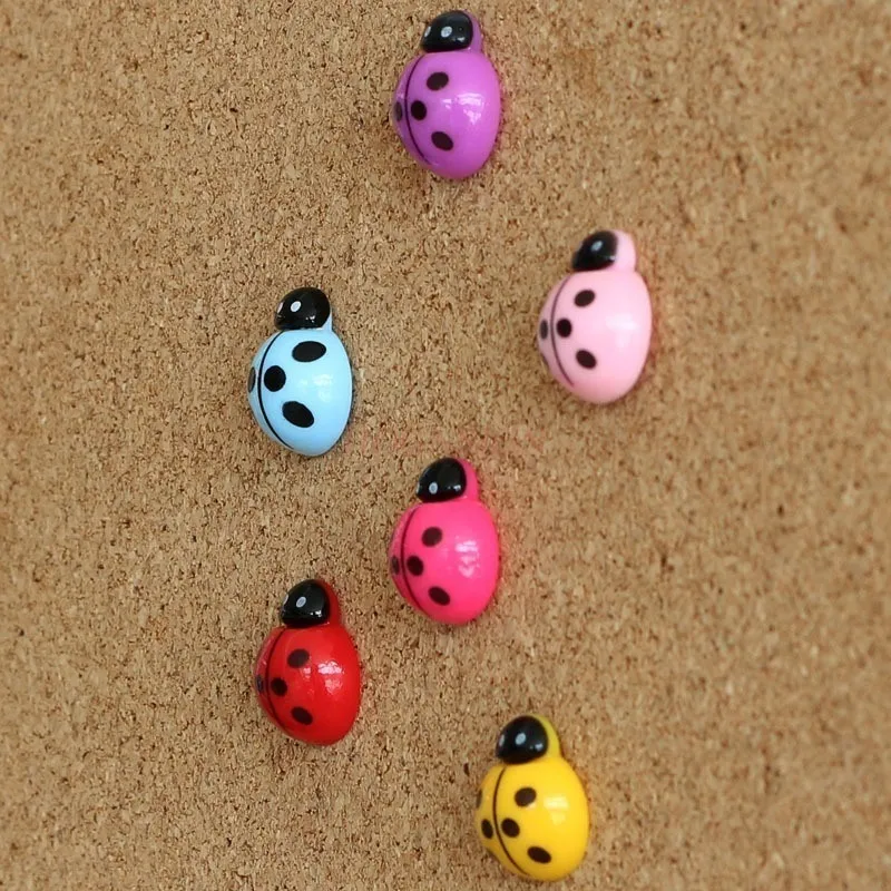 6pcs Seven star ladybug pushpin creative cork nail cute cartoon pushpin message board decorative nail