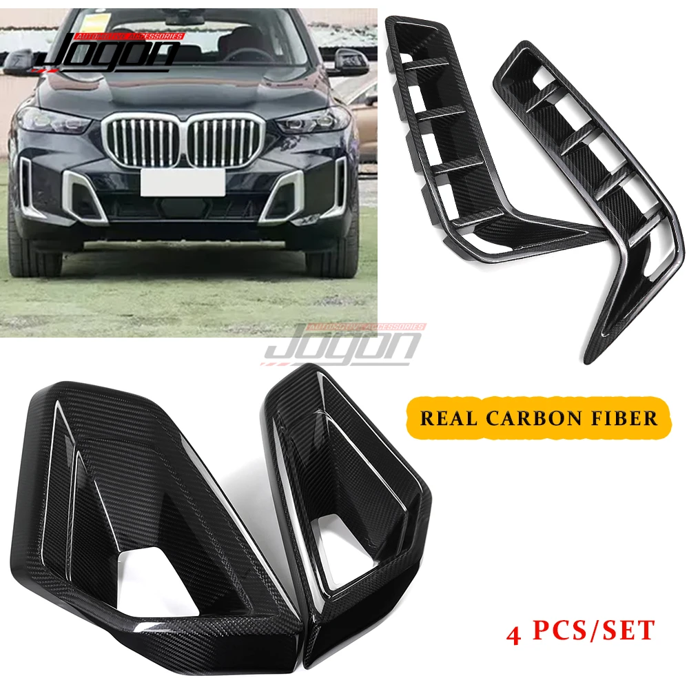 

For BMW X5 G05 LCI M60i M50i 2023-2025 Carbon Car Front Bumper Fog Side Vent Frame Air Intake Cover Trim Exterior Accessories