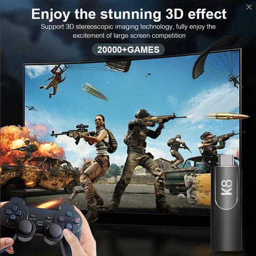 Imagen 2 del producto Consolas de juegos inalámbricas K8, controlador de mando de juegos Android S905L de cuatro núcleos con tarjeta TF de 64GB/128G, más de 40000 juegos