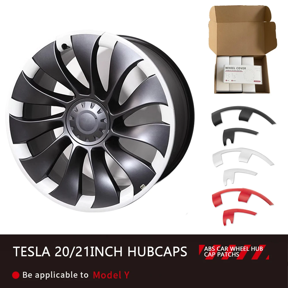 

20 21 Inch Car Hub Cap Rim Patch For Tesla Model Y 2021-2023 Induction Uberturbine Wheel Cover Protectors ABS Rim Protector 2024