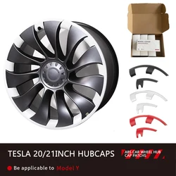 테슬라 모델 Y 2021-2023 용 자동차 허브 캡 림 패치, 인덕션 Uberturbine 휠 커버 프로텍터, ABS 림 보호대 2024, 20 인치, 21 인치