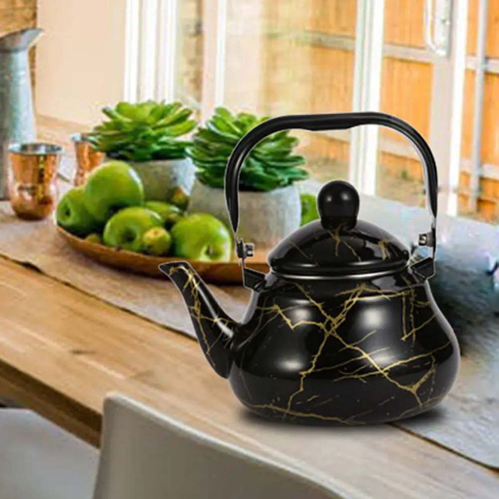 Marble Pattern Enamel Stovetop Tea Kettle Heating Pot Multi-Function Water Boiler Suitable for Gas Electric Induction Cookers - view 6