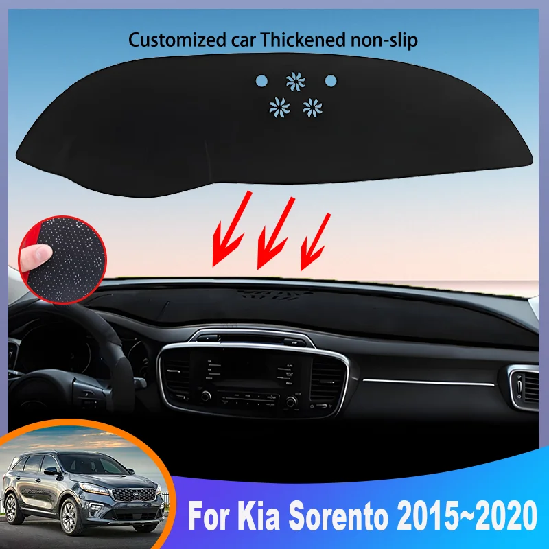 Auto Parts For Kia Sorento 3 UM Prime 2015~2020 2019 Car Dashboard Cover Mat Instrument Panel Carpets Non-Slip Pad Accessories