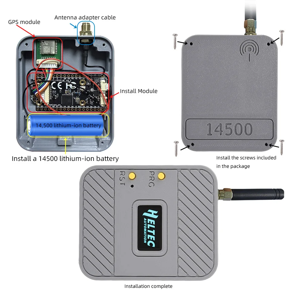 WiFi LoRa 32 V4 Entwicklungsboard-Gehäuse für ESP32 mit Batteriefach, Industriequalität-Schutzgehäuse für 14500 Li-Ionen-Akku – Detail 11
