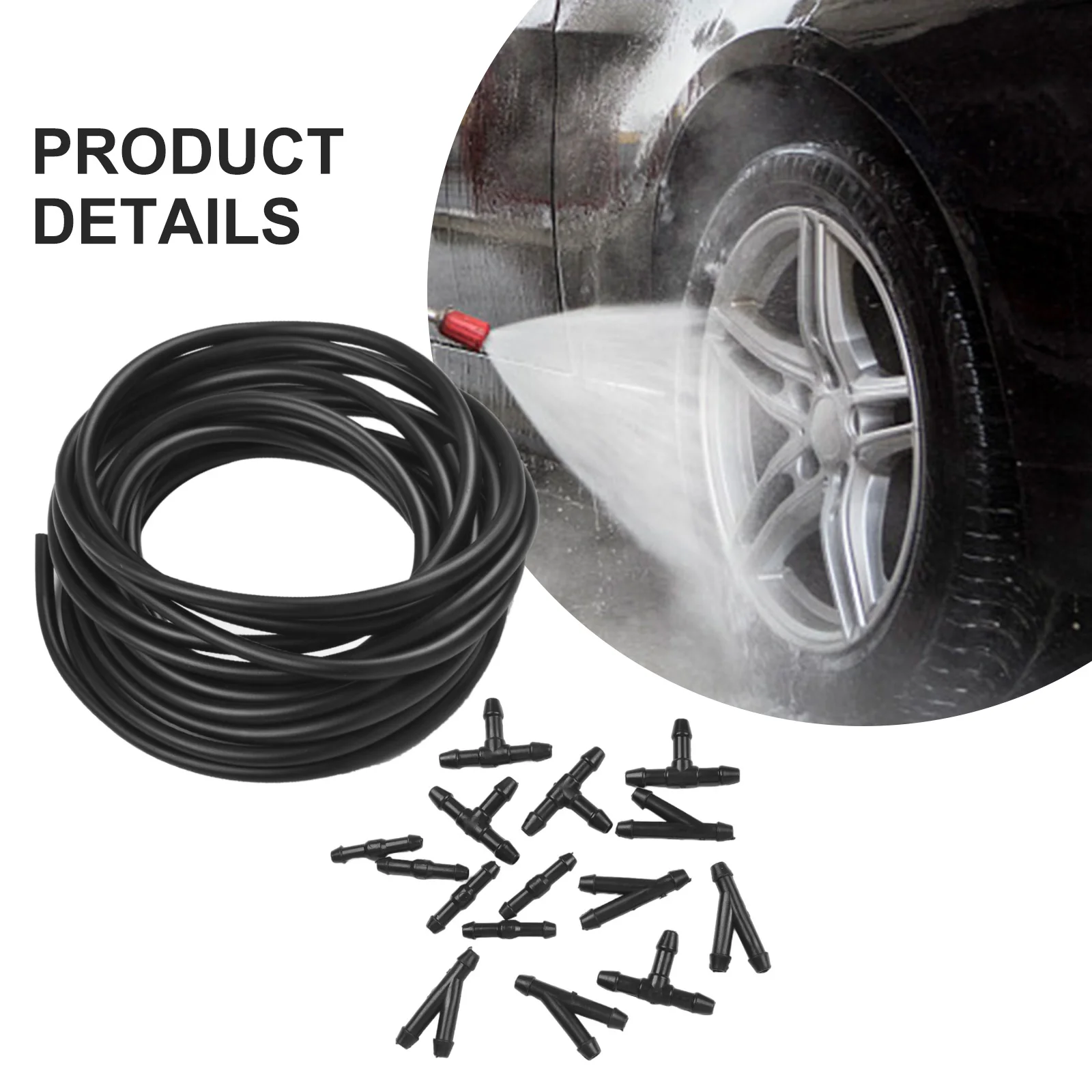 

New High Quality Washer Nozzle Hose Pipe Car Accessories With Connector Connection Easy Installation Kit Plastic