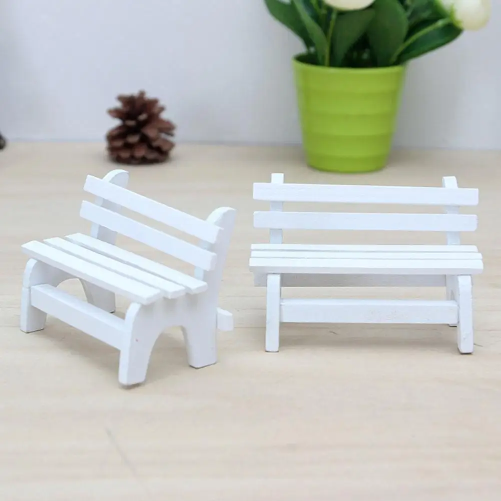 Simple Mini Chair Durable Chair Miniatures Lovely Home Garden Miniature Stool  Safe