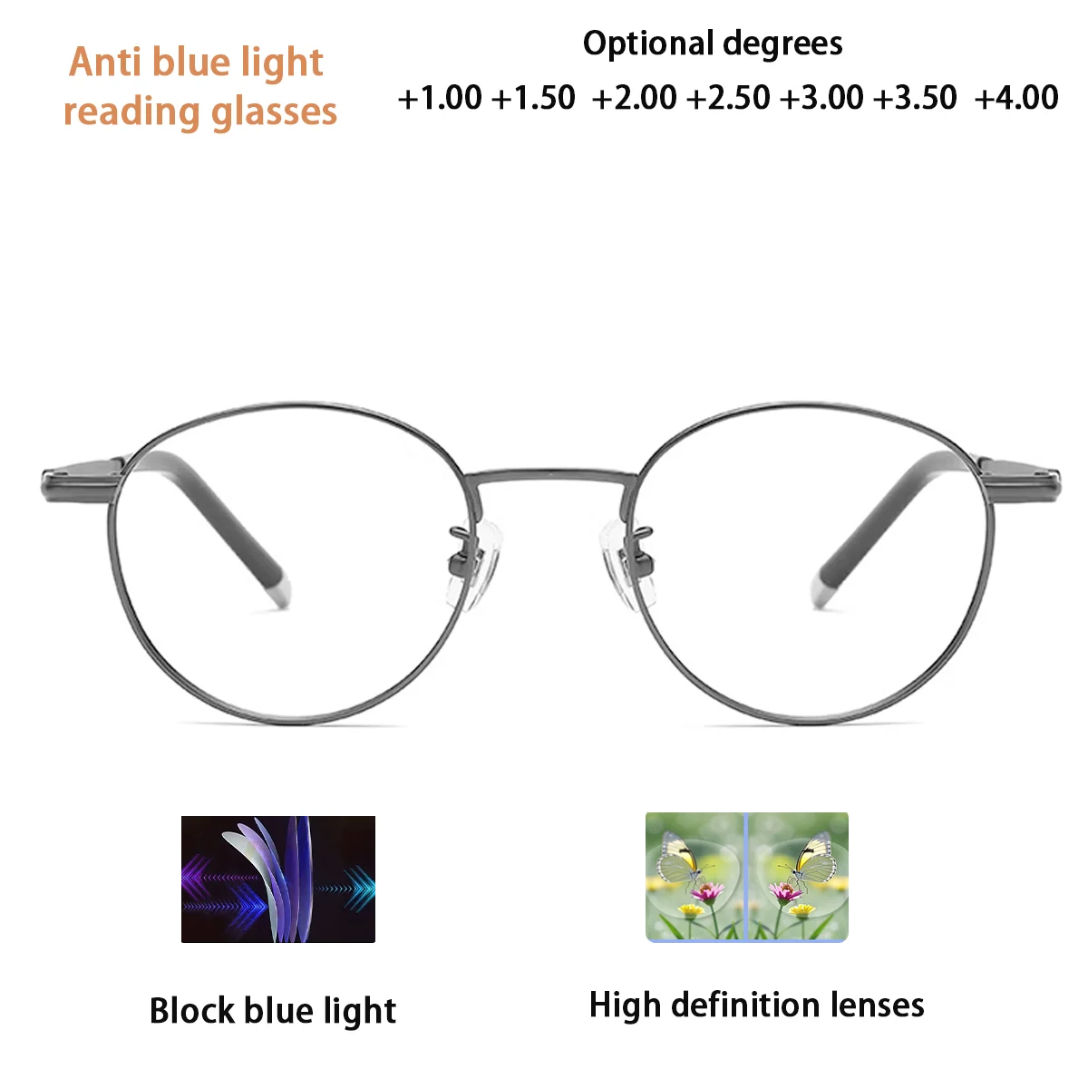نظارات قراءة FYTOO مع نظارات قراءة كمبيوتر مضادة للضوء الأزرق وعالية الجودة لكل من الرجال والنساء01730H