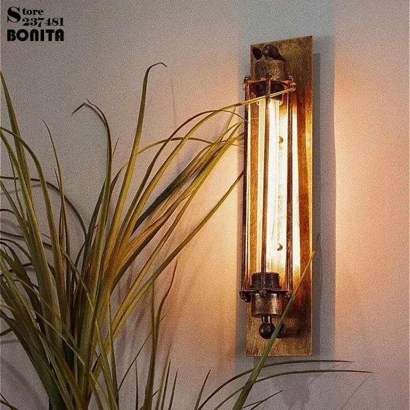 

Настенное бра Edison с винтажной флейтой, промышленное железное освещение в стиле лофт для ресторана, кафе, светодиодная лампа на переднее зеркало в ванной комнате