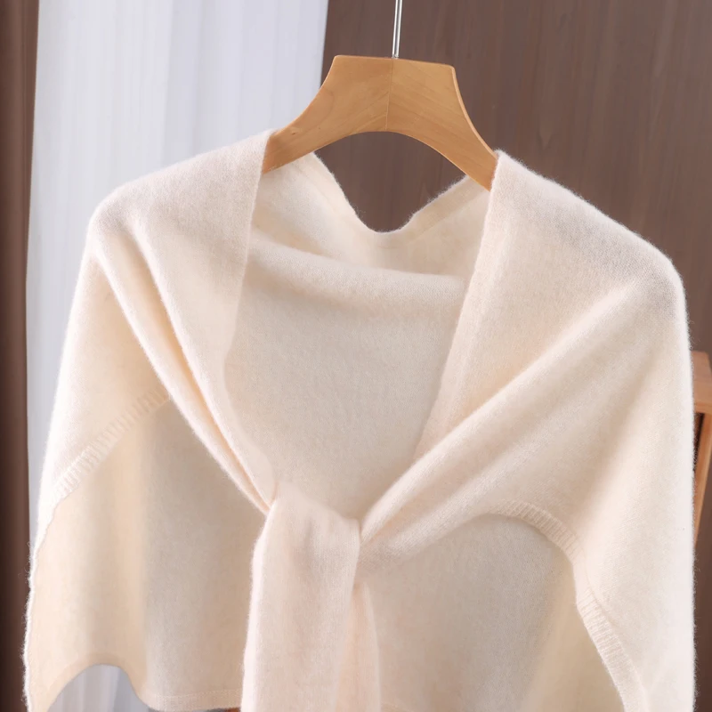 Spring New Shawl Women's Outer Layer High Quality 100% Wool Knitted Neck Guard Shoulder Lap Premium Scarf Fake Collar 2026