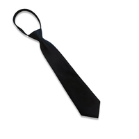8CM Unisex Black Simple Clip on Tie Security Tie Uniform Shirt Suit Neckties Funeral Lazy Neck Ties Men Women Students