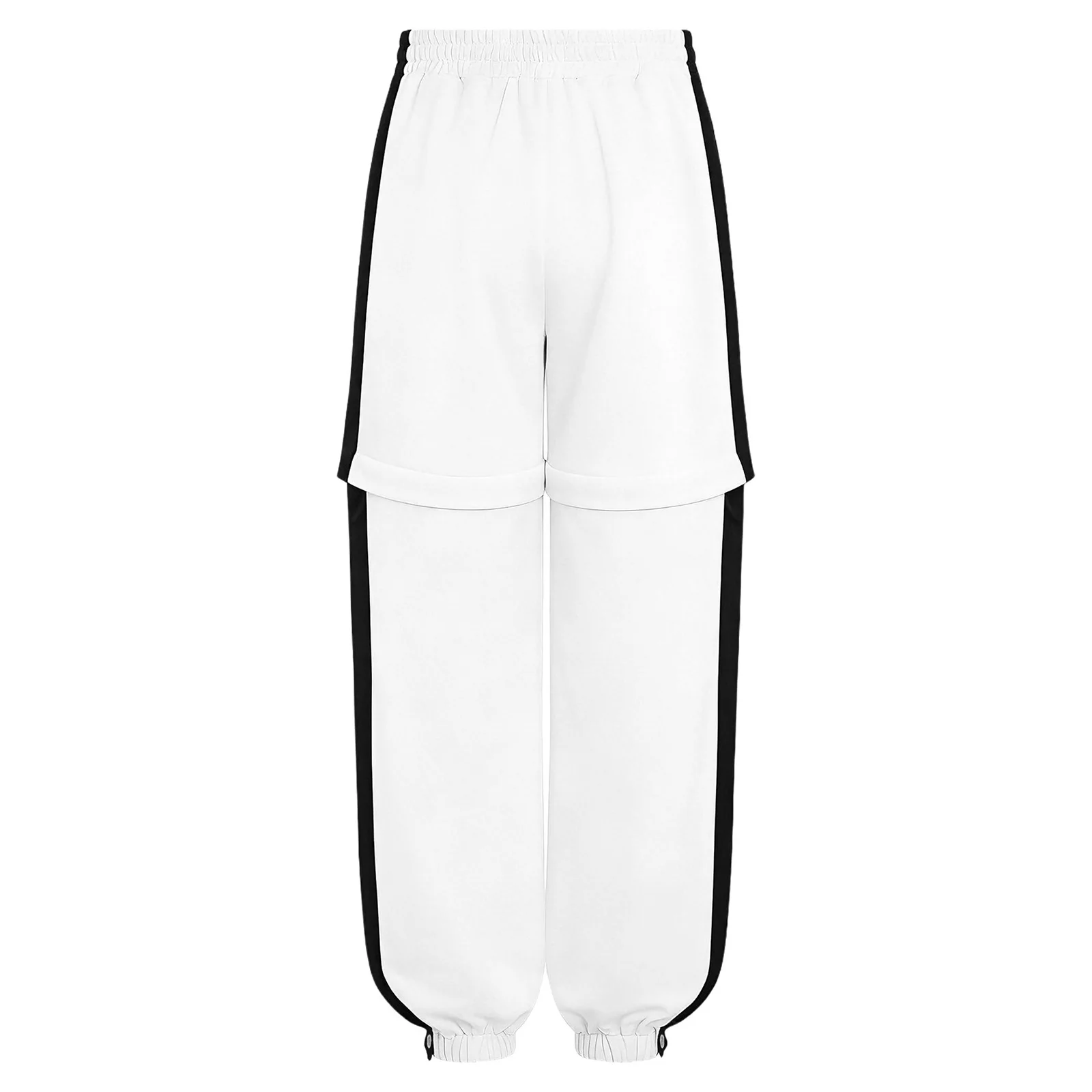 Kinder Jungen Workout Basketball Hosen Hosen Dehnbare Seite Split Druckknopf Zip-off Hosen Kontrast Trim Jogginghose Sportbekleidung
