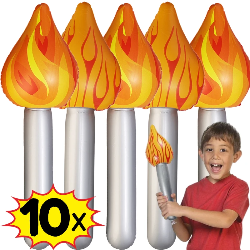 Inflatable Torch Stick Sports Game Cheering Balloon Flame Torch Balloons Carnival Party Prop Kids Plaything Sports Events Toys