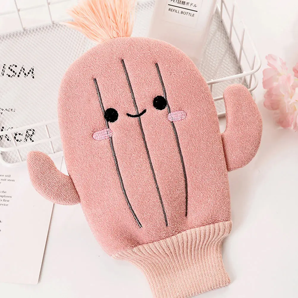 3 stuks babybadje want scrubber cartoon cactus zachte huidvriendelijke handdoeken lichtgewicht draagbare douchehandschoenen babybadbenodigdheden