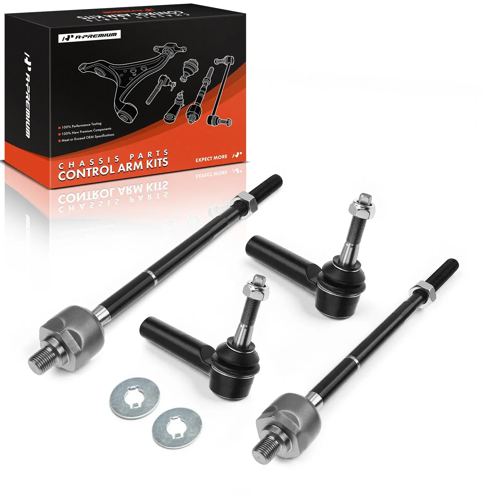A-Premium 4x Outer & Inner Tie Rod End for Dodge Grand Caravan Caravan 2001-2004 Chrysler Town & Country 2001-2004 Voyager