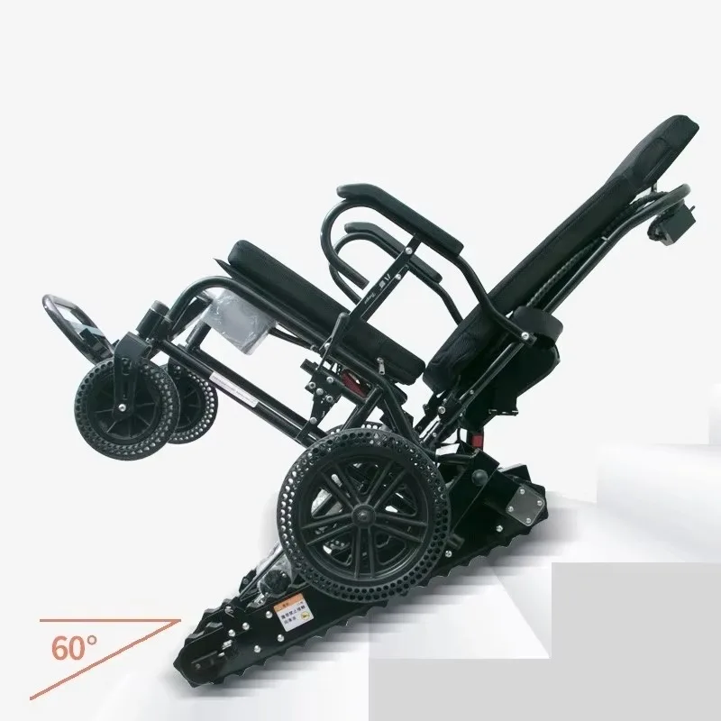 Lightweight Portable Electric Stair Climbing Wheelchair Foldable Design Breathable Comfort Class II Rehabilitation