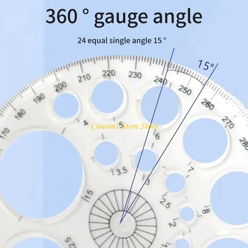 

A3PC 5 шт. Круглый шаблон 360 градусов Круглый трафарет Математический транспортир Круглый транспортир Офисные принадлежности
