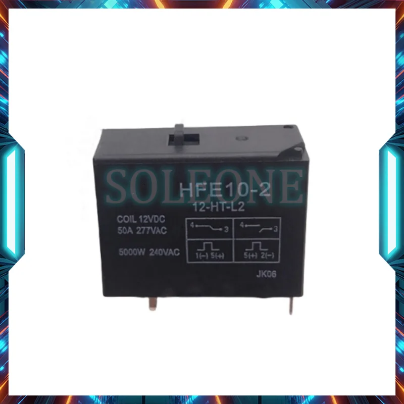 1pcs Power Relays HFE10-2 12-HT-L2 12VDC DC 12V 50A 277VAC 5Pin Normally Open with Switch Relais High-power