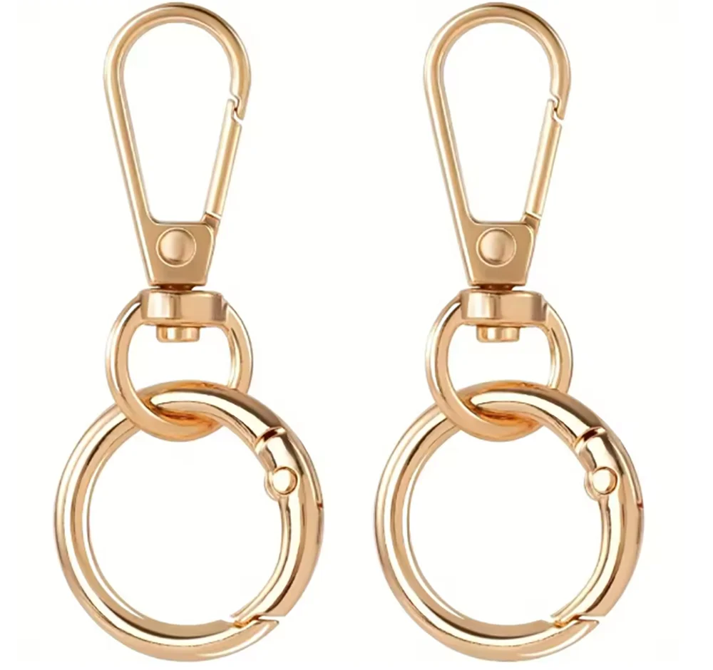 3/6/15 Sets Swivel Snap Hooks Double Opening Keychain Clip Rings Metal Lobster Claw Clasp for Hardware Crafts Lanyard Making view 2