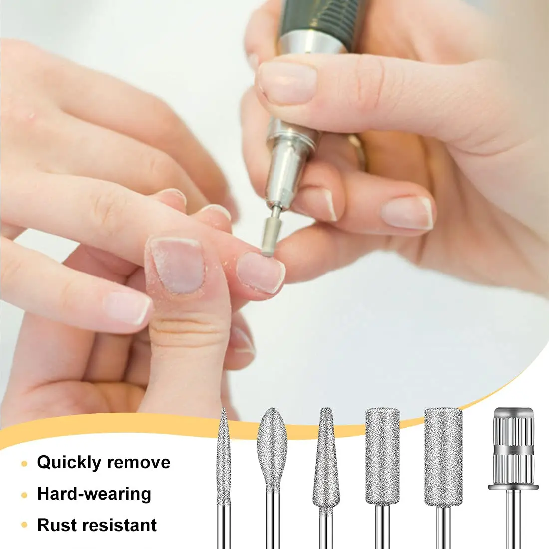 LULAA 6-in-1 Elektrisches Nagelbohrer-Set, Entferner, Polierer, Maniküre, Tragbare Nagelfeile, Nagelbohrgerät, Werkzeugstift, Maschine, Geschenke – Detail 18