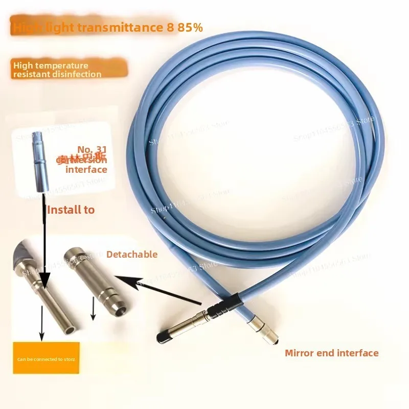 Endoscope light source line fiber, cold light source guide beam of light fiber interface