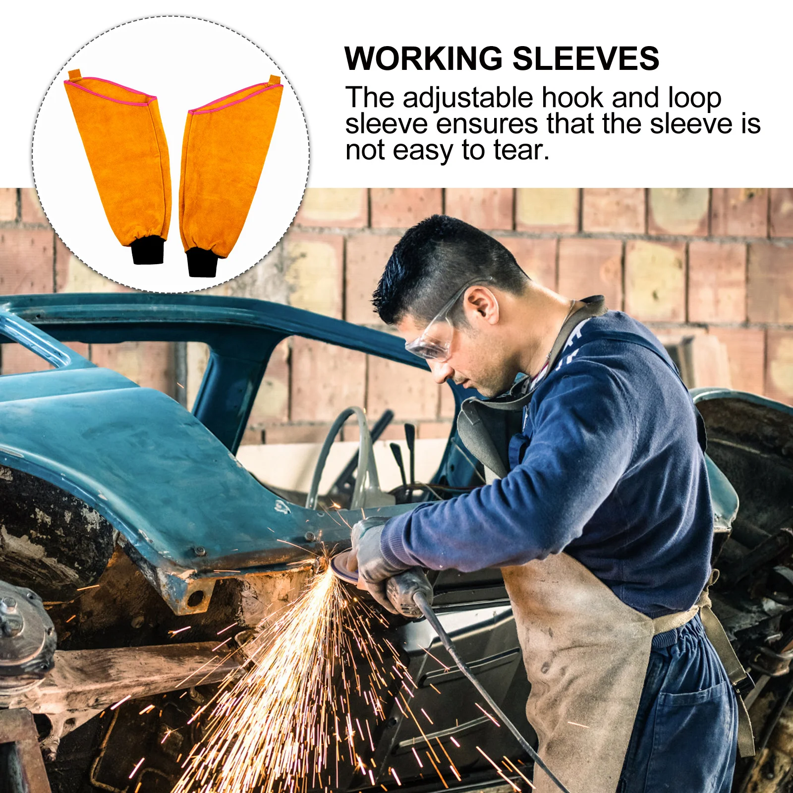 Welding Sleeve Heavy Duty Thick Split Cowhide Heat Resistant Flame Proof Welder Arm Protective Long Working Sleeves