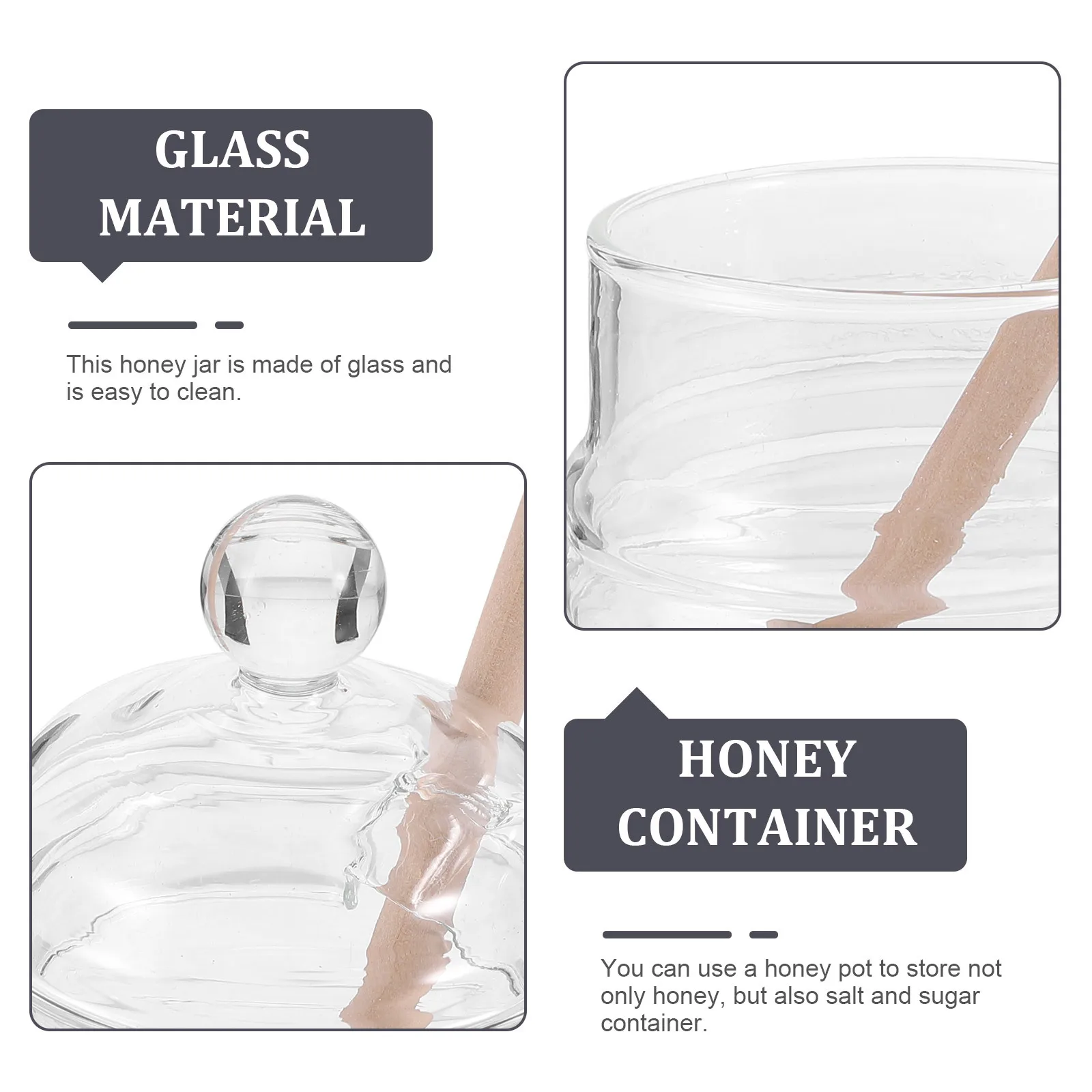 

Honeypot Household Jar Jars with Dipper Container for Storage Mini Pots Dippers