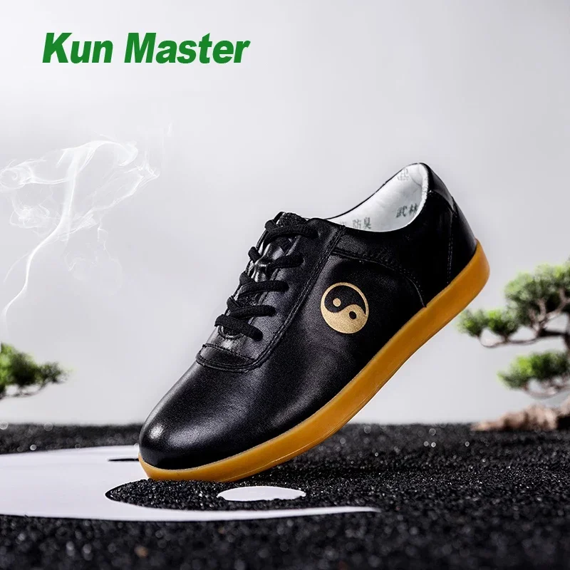 Zapatillas deportivas de piel auténtica para hombre y mujer, zapatos de arte marcial de Kung Fu, de cuero de vaca, Unisex, transpirables, 2022