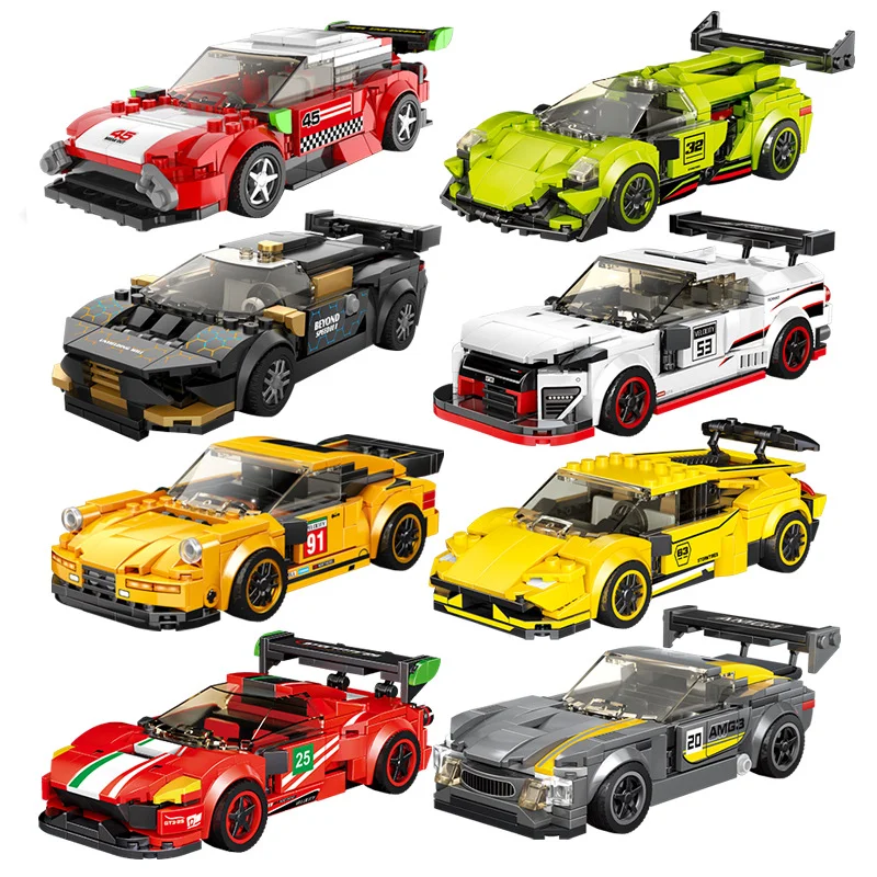 290PCS 75886 Creative Speed Champions Building Blocks Set 488 Racing Car MOC Bricks Kits Educational DIY Children Toys Gifts