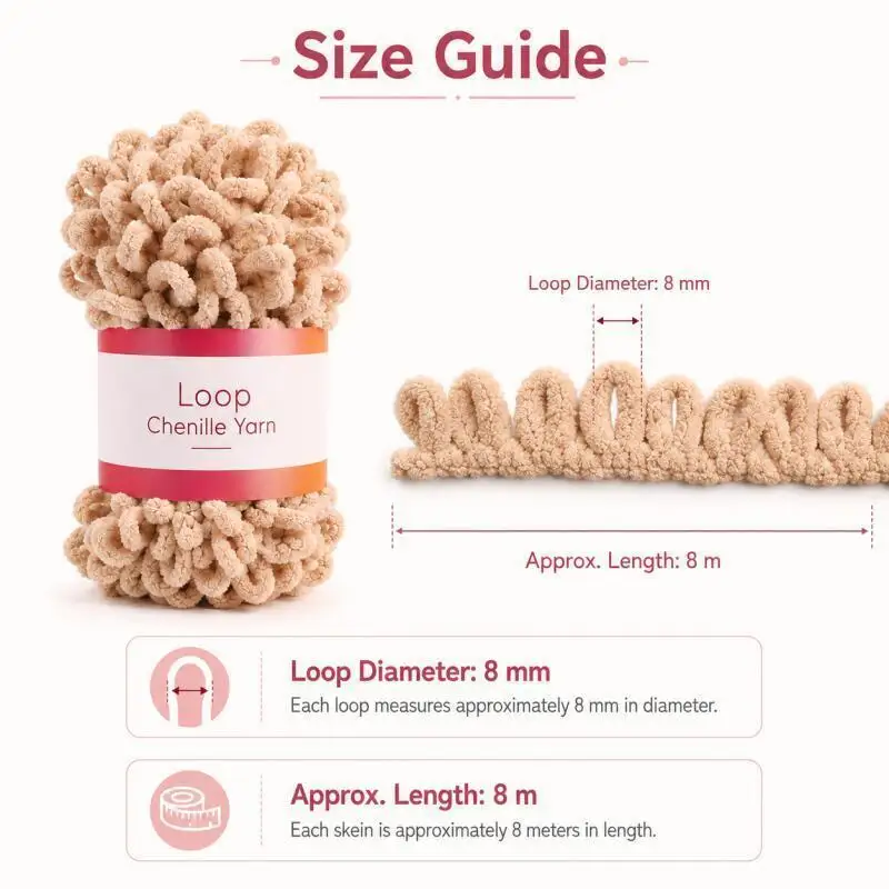 100g/Rolle Fingerschlaufen-Garn, Flauschiges Weiches Chenille-Garn, Dickes Garn für Handgewebte Decken, Schals, Häkel- und Strickarbeiten, DIY-Garn im Angebot – Detail 2