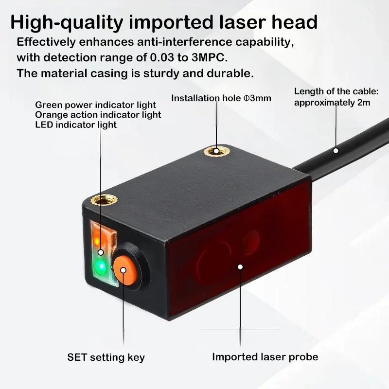 Long-distance point laser ranging background suppression diffuse reflection sensor intelligent learning TOF photoelectric switch